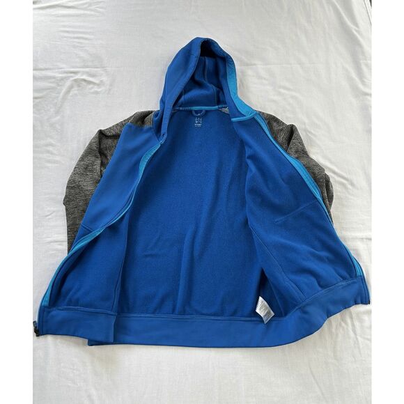 Men's Adidas Zip Up Jacket with Hood, Size Large, Blue/Gray Athletic, Fall - Picture 6 of 8
